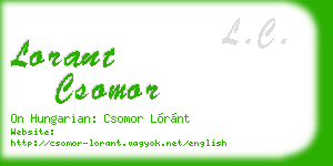 lorant csomor business card